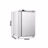 (2 stuks) Tafelmodel Voorraadkoelkast RVS ECO - 200l - met 1‑deurs dichte deur & 3 roosters - binnenzijde kunststof