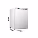 Mini Lagerkühlschrank Edelstahl ECO - 200 Liter - mit 1 Tür - Innenseite der Tür aus Kunststoff