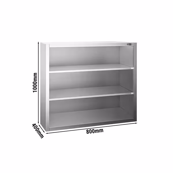 کابینت دیواری پریمیوم استیل - 800*400 میلیمتر - بدون درب - 1000 میلیمتر ارتفاع