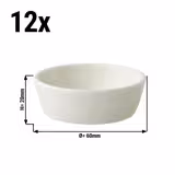 (12 pz) Ciotola - Lux - Porcellana - Ø60mm - impilabile - Avorio
