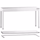 Työpöytä ruostumattomasta teräksestä PREMIUM - 1800x700mm - jalustan ja tukien kanssa	