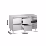 Tavolo refrigerato ECO - 1360x700mm - Ventilata - 282 L - con 4 cassetti