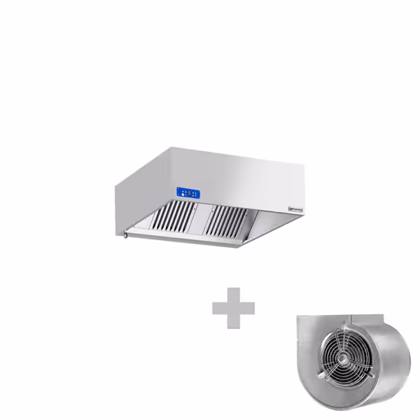 Commercial Wall-Mounted Extractor Hood with Motor – 1200mm – with Speed Controller, Baffle Filters & Lighting