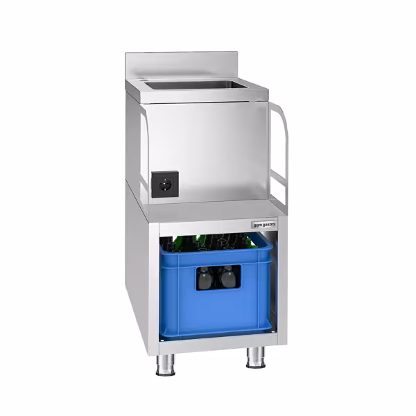 Mixer station - stainless steel - 400x590mm - with space for bar mixer & sink