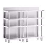 Tavolo in acciaio inox - 1200x600mm - con alzatina 100mm & 4 ripiani