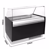 Ice Cream Serve Over Counter | LEVI - 1310mm - Static cooling - with LED lighting - for 7x 5 litres Napoli pans - Black