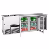 Direct Draw Beer Dispenser / Kegerator PREMIUM - 2500x700mm - Triple Glass Doors