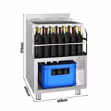 Cocktailstation - Edelstahl - 600x600mm - mit 3 Kühlbecken & Flaschenhalter