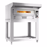 Gazlı Pizza Fırını - Taş tabanlı - 35 cm x 6 Pizza Kapasiteli - 230V - Manuel - dâhil: Davlumbaz & Alt Çerçeve