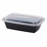(300 pcs) Food Lidding Tray Polypropylene - 1000ml - Rectangular - Black