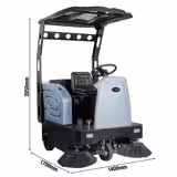 Zitveegmachine - Werkcapaciteit 8700m²/u - Veegbreedte 140cm - Accu - Gebruiksduur 3u