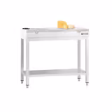 Table de travail inox PREMIUM - 800 x 700 mm - avec tablette inférieure - incl. Planche à découper Blanche