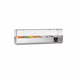 Gekoelde opzetvitrine PREMIUM - 1400x335mm - 6x GN 1/4 - met glasopbouw