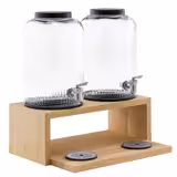 Getränkespender - VALO - 3-teiliges Set - 2 Glasbehälter mit Zapfhahn - 2x 7 Liter - inkl. Standfuß