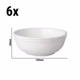 (6 pcs) Bowl - Budgetline - Porcelain - 400ml - square - 150x150mm - White
