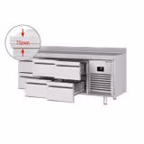 Commercial Counter Fridge PREMIUM PLUS - 1960x700mm - with 6 drawers (1/2 GN) - with upstand - capacity 465 litres