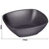 (6 pcs) Coupe - ZEN - Mélamine - 0,5L - carré - 175x175mm - Profondeur : 60mm - Noir