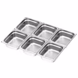 (6 buc) Recipient GN din oțel inoxidabil GN 1/2 - Înălțime: 100 mm