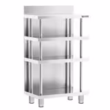 Tavolo in acciaio inox - 600x400mm - con alzatina 100mm & 4 ripiani