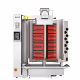 Elektrische Döner robot / Shoarmagrill - 8 branders - V-vorm - max. 130 kg