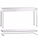 Edelstahl Arbeitstisch PREMIUM - 2000x700mm - mit Grundboden & Verstrebung
