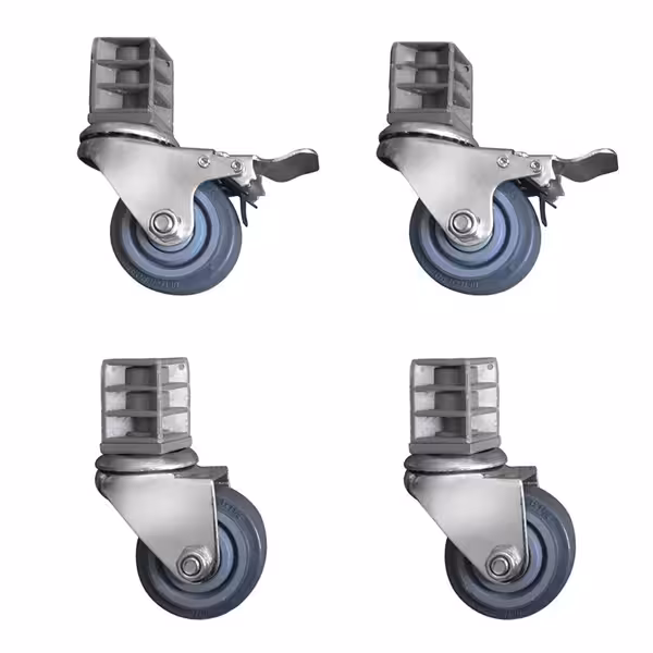 (4 szt.) Zestaw kółek do stołów produkcyjnych - do serii ATK - 140x100x60mm