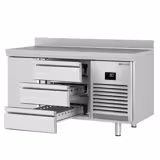 Tavolo refrigerato PREMIUM PLUS - 1468x600mm - Ventilata - con 1 porta - con 3 cassetti - Alzatina