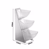 Supporto per buffet - MULTI RACK - Acciaio inox - Rettangolare - 160x210mm - 3 ripiani - Altezza: 410mm - compatibile con 11455#6 - con cassetti/vaschette in SAN trasparente frosted