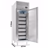 Frigorifero per pesce in acciaio inox PREMIUM - EN 600x400 - 560L - con 1 porta - ventilato; LED; HACCP