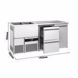 Bancada frigorífica PREMIUM - 1950x700mm - 1 porta & 2 gavetas