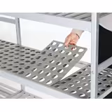 Scaffale in alluminio anodizzato - 651x1685mm - Profondità: 460mm - con 4 ripiani - Portata: 450kg