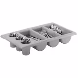 (6 kom) Kutija za pribor za jelo GN 1/1 - 6 odjeljaka - 530x325 mm - polipropilen - siva