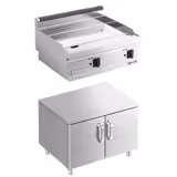 Commercial Electric Griddle - with Hard Chrome Plate - 8.0kW - Smooth Plate - Cooking area: 795x535mm - with Cabinet Base - 2 Doors
