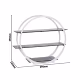 Alzata per buffet - Acciaio inox / Plexiglas - Bianco - Tonda - Ø390mm - 3 ripiani