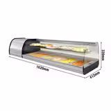 Vetrina tapas refrigerata PREMIUM PLUS con luce LED - 1620x412mm - 6x GN 1/3 - vetro frontale curvo