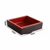 (6 unid) Ramequim - ASIA PLUS - melamina - 50ml - quadrado - 75x75mm - Profundidade: 30mm - Preto/Vermelho