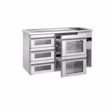 Balcão frigorífico para cerveja PREMIUM - 1550x700mm - 5 gavetas de vidro