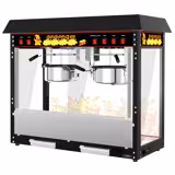 Profesjonalna Maszyna do popcornu - nablatowa - 2,90kW - 10kg/h - z 2 garnkami - czarna