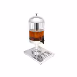 Refresqueira profissional / Dispensador de sumos - 8L - Aço inoxidável - incl. bandeja de gotejamento, tampa