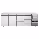 Barkoeledag PREMIUM - 2690x600mm - 775l - met 2 deuren & 5 laden, spatrand, uitklopper voor koffie