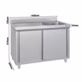 Lavello armadiato ECO - in acciaio inox - 1400x600mm - 2 vasche