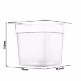 (6 pcs) Polycarbonate Container GN 1/6 - Clear - 2.2L - Depth: 150mm 