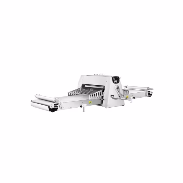 Bakkerij deeguitrolmachine met transportband - tafelmodel - 500W - 1700mm transportband