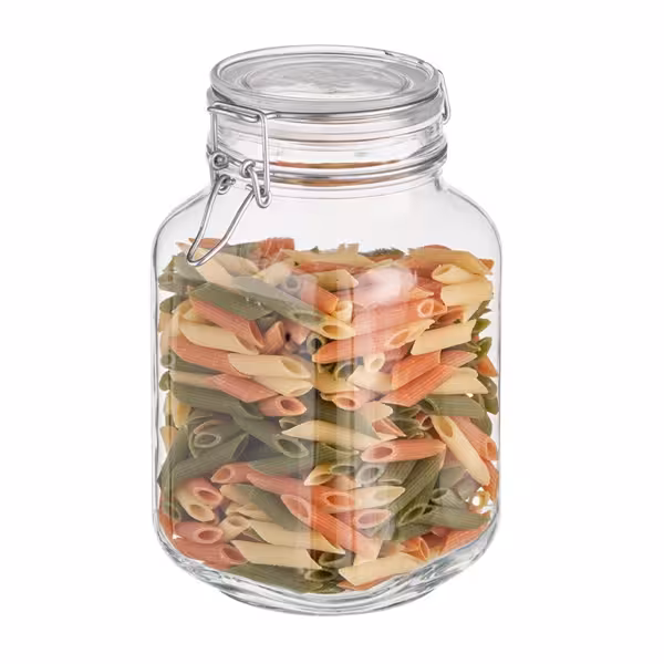 (6 pieces) Storage jar - 2 liters - with airtight hinged lid