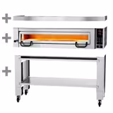 Electric Deck Pizza Oven - Single Deck - Refractory Stone Deck - 6 - Ø 34cm (13.4") - Digital Controls - up to 450°C - incl. Hood & Base frame