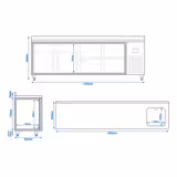 Kylbänk PREMIUM PLUS - 2452x600x950 mm - 510 l - med 1 hoar - med 2 dörrar - med 4 lådor - med bakkant - Fläktkyla - R290