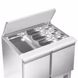 Saladette réfrigérée PREMIUM - 903mm - 240L - 2 portes - pour 2x GN 1/1 & 3x GN 1/6 & Couvercle inox