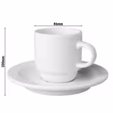 (24 uds) Budgetline - Taza de café Mammoet - 14cl - Blanco - con plato