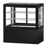 Dik Tip Soğuk Teşhir Dolabı - 570L - 1210mm - Çift Cam - raflı 2 raf - Arkada cam kapı - Siyah