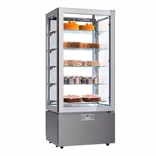 Panoramische koelvitrine - 457 liter - 805mm - 1 glazen deur - met 5 glazen plateaus - NL
